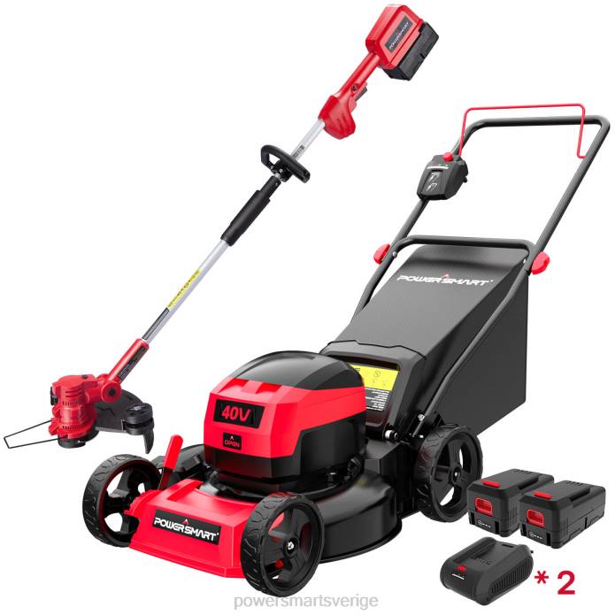 PowerSmart 40V sladdlös gräsmatta paket: gräsklippare & strängtrimmer & blåsare & strängtrimmersats DD6V38 gräsklippare