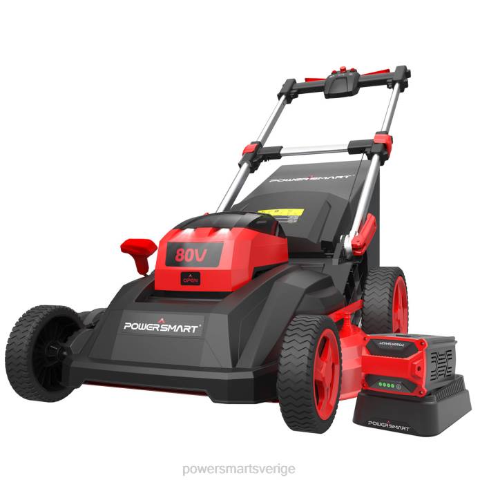PowerSmart 80v 26" borstlös sladdlös självgående gräsklippare röd ps76826srb DD6V39 gräsklippare