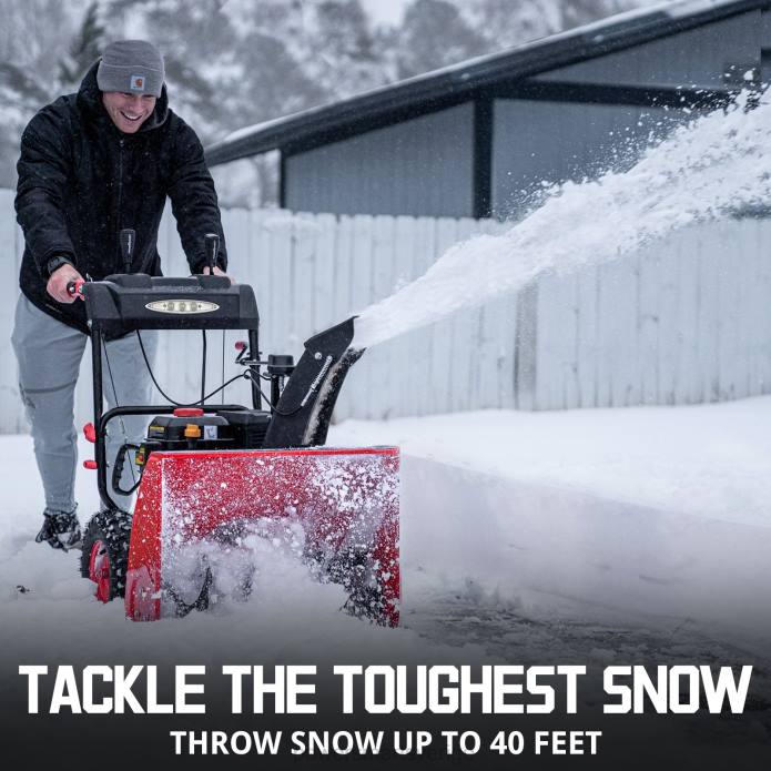 PowerSmart 24\" 212cc tvåstegs gassnöslunga med elstart db7109a DD6V1 snöslungor