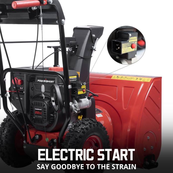 PowerSmart 24\" 212cc tvåstegs gassnöslunga med elstart db7109a DD6V1 snöslungor