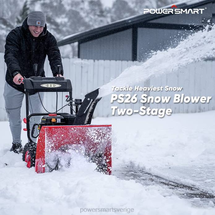 PowerSmart 26\" 212cc tvåstegs gassnöslunga med led-ljus pssw2260led DD6V7 snöslungor