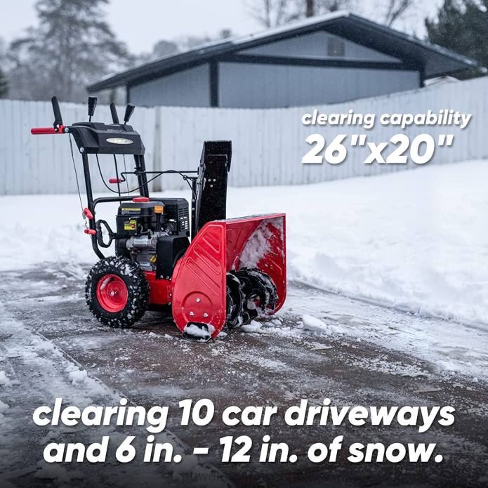 PowerSmart 26\" 212cc tvåstegs gassnöslunga med led-ljus pssw2260led DD6V7 snöslungor