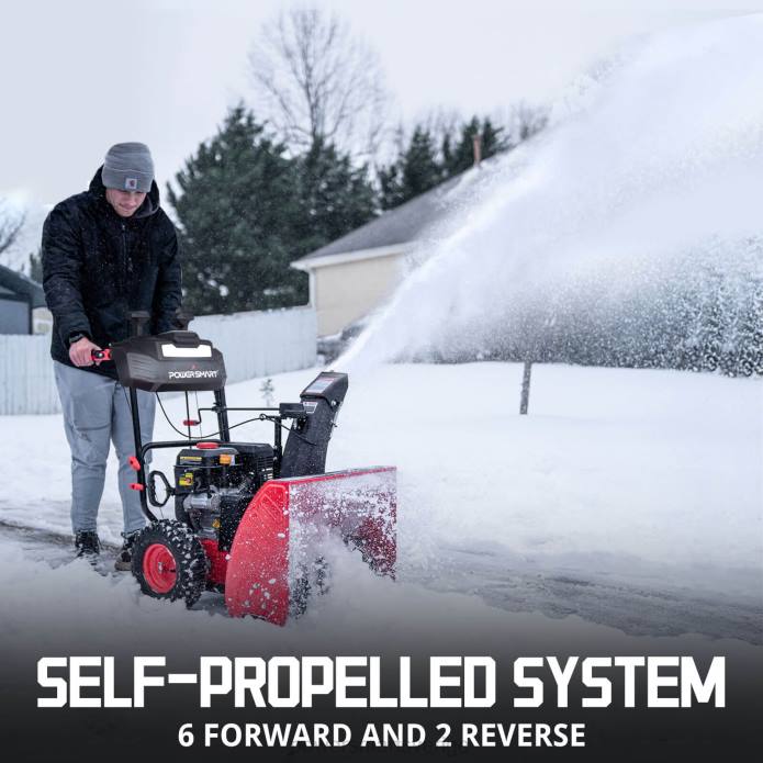 PowerSmart 26\" 250cc tvåstegs gassnöslunga med bs-motor pss2260bs DD6V6 snöslungor