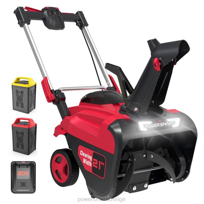 PowerSmart 80v 21" enstegs sladdlös snöslunga med 2 batterier db2801rb+db2108 DD6V16 snöslungor