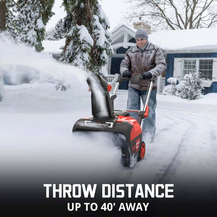 PowerSmart 80v 21\" enstegs sladdlös snöslunga med 2 batterier db2801rb+db2108 DD6V16 snöslungor