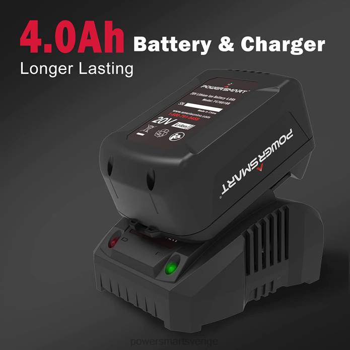 PowerSmart 20V borstlös sladdlös slagnyckel med batteri, laddare och strömbitar/muttrar/uttag DD6V64 verktyg