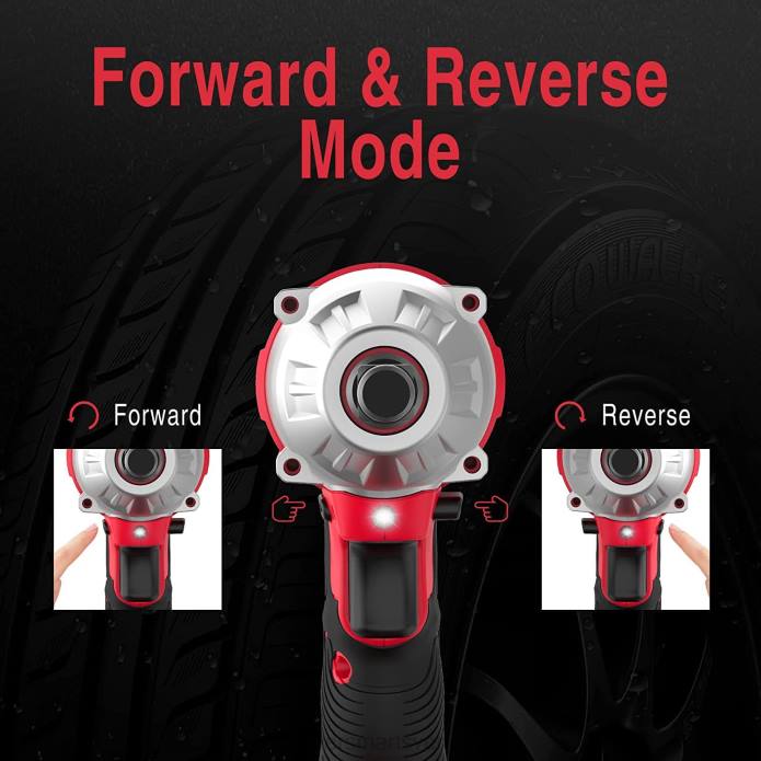 PowerSmart 20V borstlös sladdlös slagnyckel med batteri, laddare och strömbitar/muttrar/uttag DD6V64 verktyg
