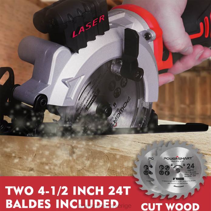 PowerSmart 20V minicirkelsåg sladdlös med 4,0ah batteri och laddare ps76138a DD6V65 verktyg