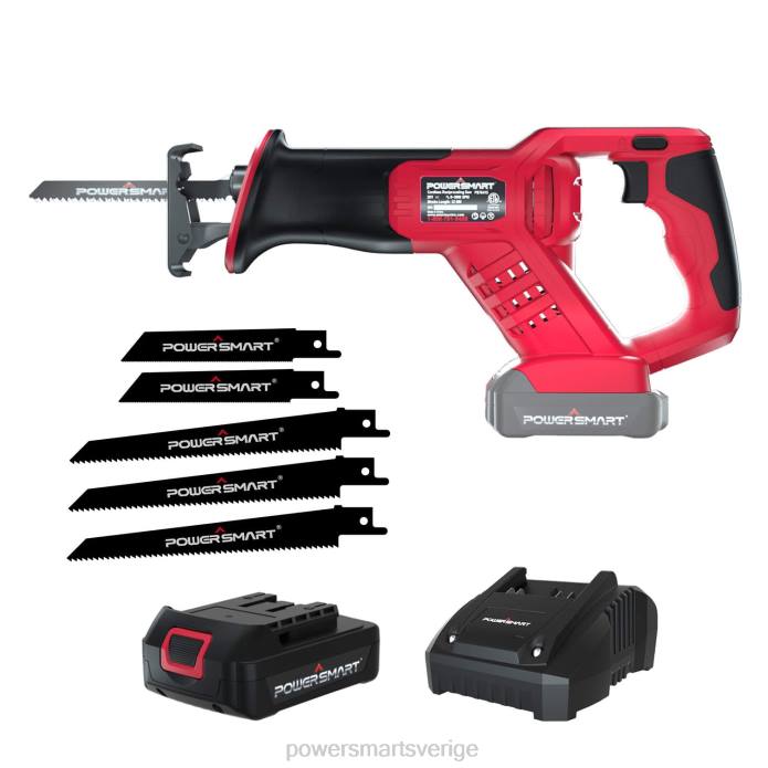 PowerSmart sladdlös kolvsåg med 20v 2.0ah batteri och laddare för trä, metall pvc kapning ps76415a DD6V66 verktyg