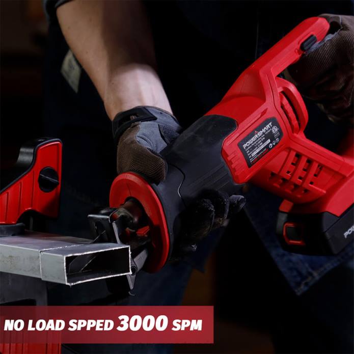 PowerSmart sladdlös kolvsåg med 20v 2.0ah batteri och laddare för trä, metall pvc kapning ps76415a DD6V66 verktyg