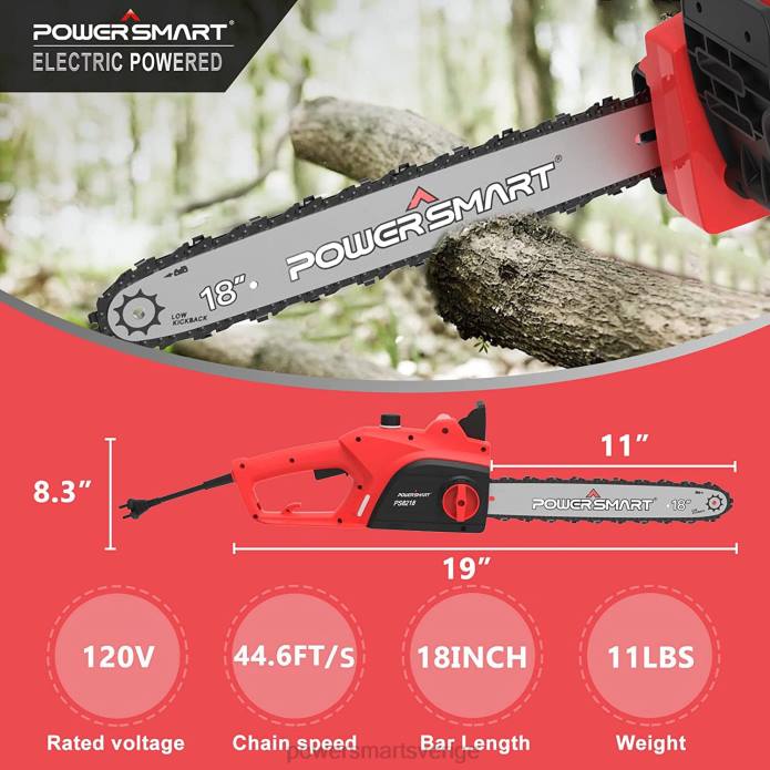 PowerSmart 15amp 18\" motorsåg med sladd (endast verktyg) ps8218 DD6V45 verktyg