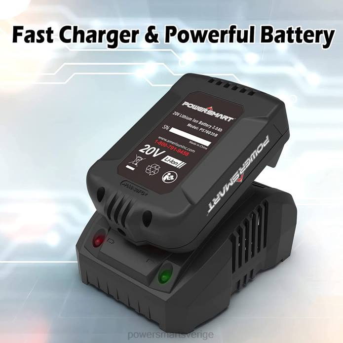 PowerSmart 20v 10\" sladdlös strängtrimmer med batteri och laddare ps76110av2 DD6V49 verktyg