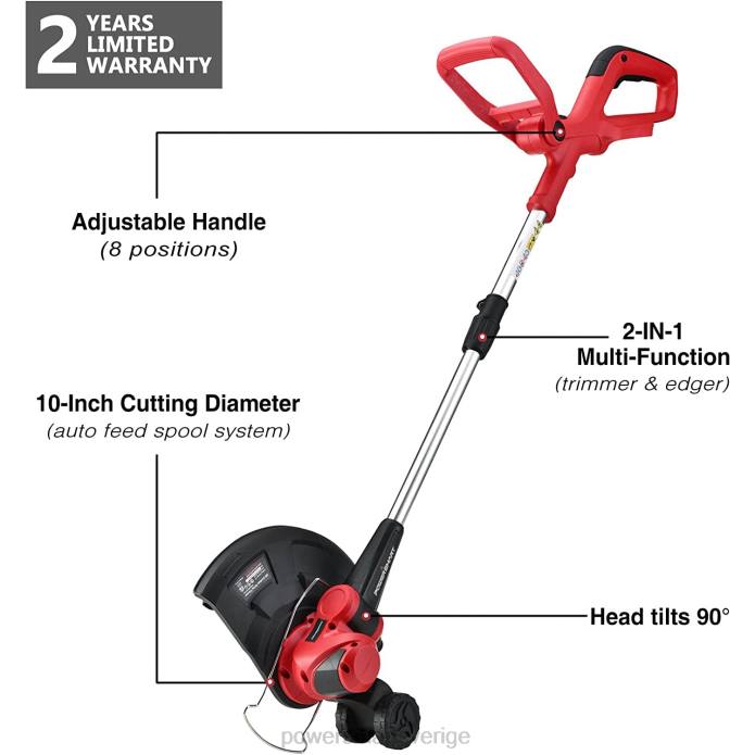 PowerSmart 20v 10\" sladdlös strängtrimmer med batteri och laddare ps76110av2 DD6V49 verktyg