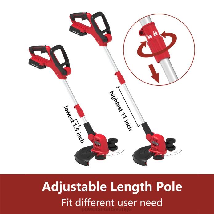 PowerSmart 20v 10\" sladdlös strängtrimmer med två batterier och laddare ps76112a-2b DD6V48 verktyg
