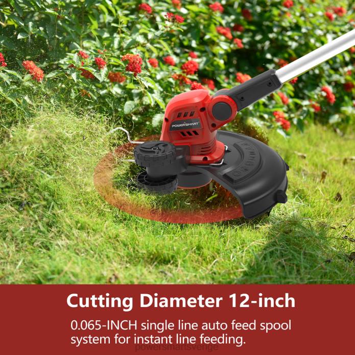 PowerSmart 20v 10\" sladdlös strängtrimmer med två batterier och laddare ps76112a-2b DD6V48 verktyg