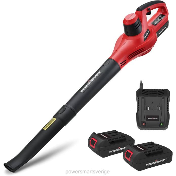PowerSmart 20v 120cfm sladdlös lövblås med två batterier och laddare ps76101a-2b DD6V52 verktyg