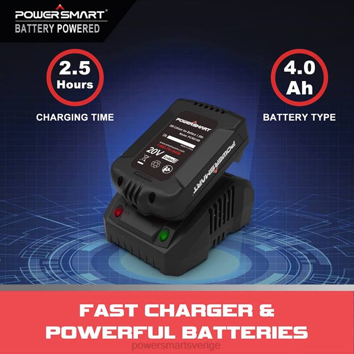 PowerSmart 20v 12\" batterimotorsåg med 1,5ah batteri & laddare ps76122a DD6V50 verktyg