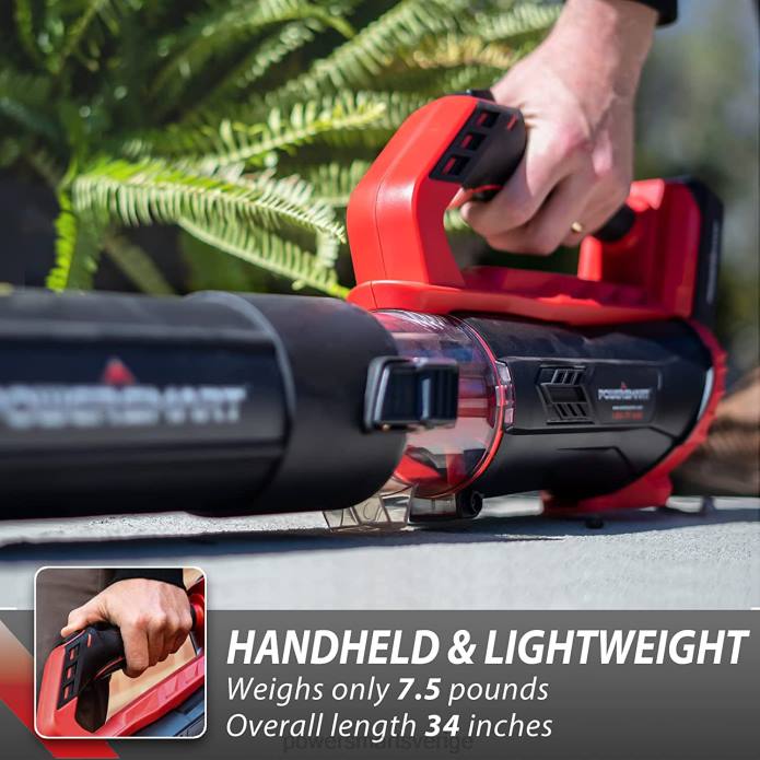 PowerSmart 20v 350 cfm sladdlös lövblås med två batterier och laddare ps76154a DD6V53 verktyg