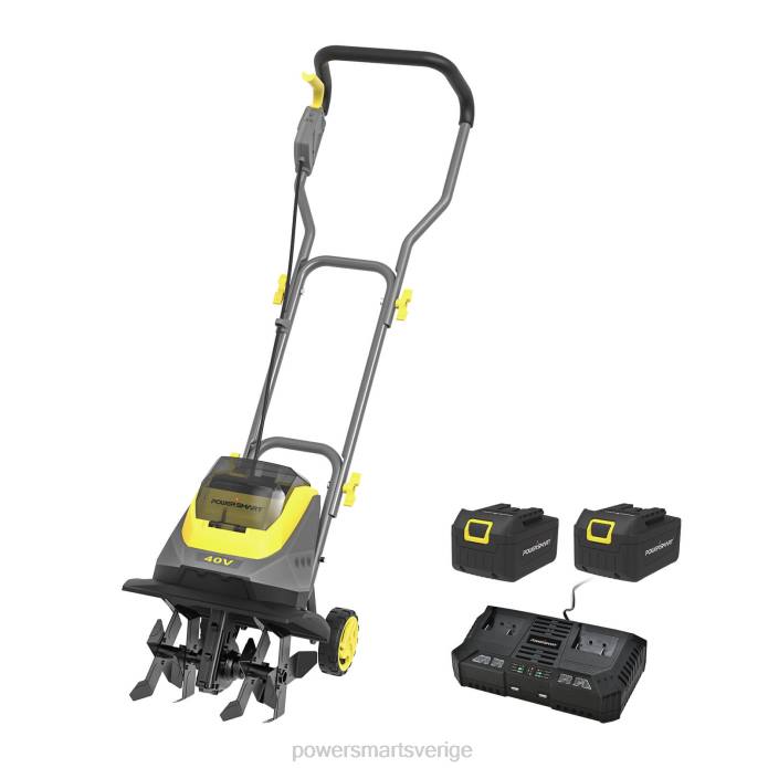 PowerSmart 40v 12" sladdlös trädgårdskultivator med två 4,0 ah batterier och laddare ps76221a DD6V59 verktyg