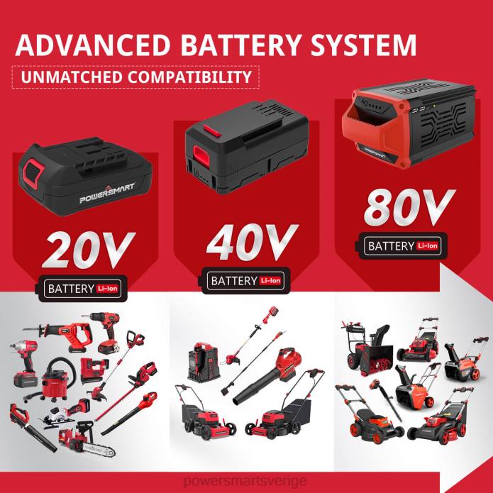 PowerSmart 40v 13\" sladdlös röjsax med batteri och laddare db2501 DD6V55 verktyg