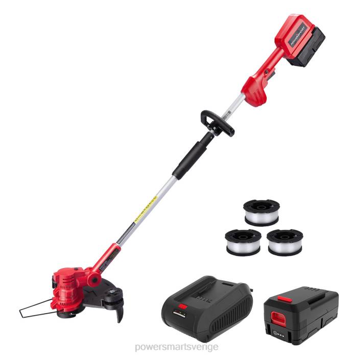PowerSmart 40v 13" sladdlös strängtrimmer röd med batteri och laddare db2603rb DD6V54 verktyg