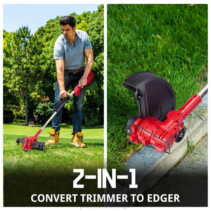 PowerSmart 40v 13\" sladdlös strängtrimmer röd med batteri och laddare db2603rb DD6V54 verktyg